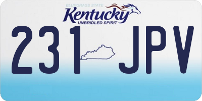 KY license plate 231JPV