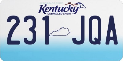 KY license plate 231JQA
