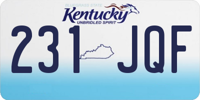KY license plate 231JQF