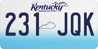 KY license plate 231JQK