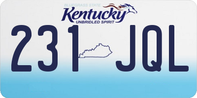 KY license plate 231JQL
