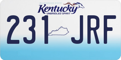 KY license plate 231JRF