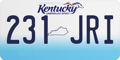 KY license plate 231JRI