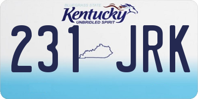 KY license plate 231JRK