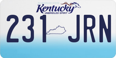 KY license plate 231JRN