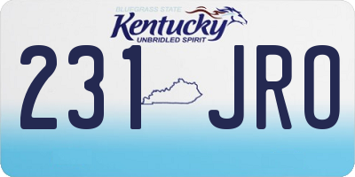 KY license plate 231JRO
