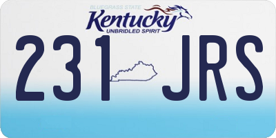 KY license plate 231JRS