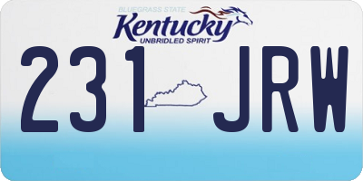 KY license plate 231JRW