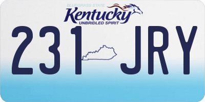 KY license plate 231JRY