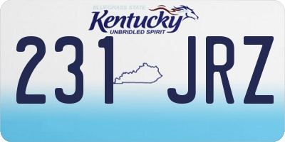 KY license plate 231JRZ