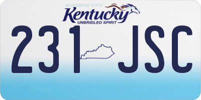 KY license plate 231JSC