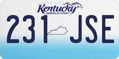 KY license plate 231JSE