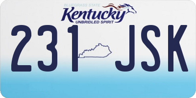 KY license plate 231JSK