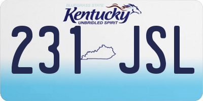 KY license plate 231JSL