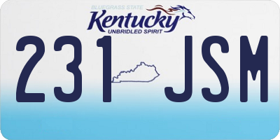 KY license plate 231JSM