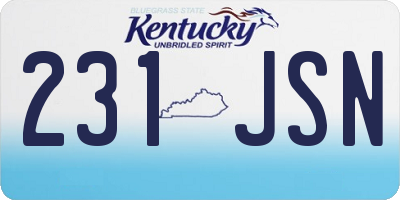 KY license plate 231JSN
