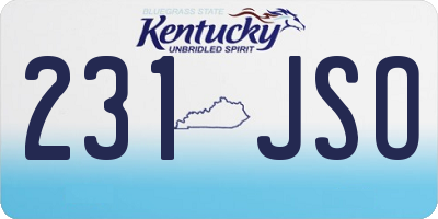 KY license plate 231JSO