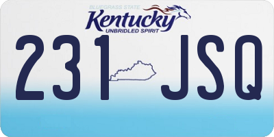 KY license plate 231JSQ