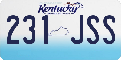 KY license plate 231JSS