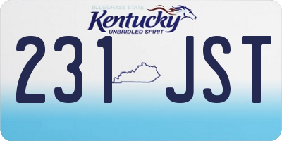 KY license plate 231JST