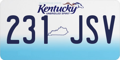 KY license plate 231JSV