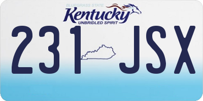 KY license plate 231JSX