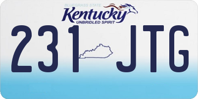 KY license plate 231JTG