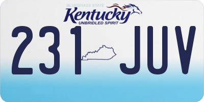 KY license plate 231JUV