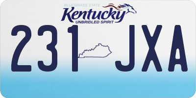 KY license plate 231JXA