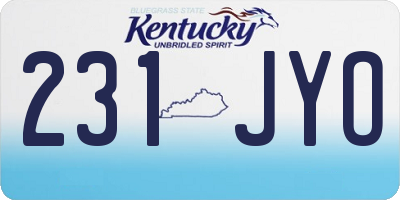 KY license plate 231JYO