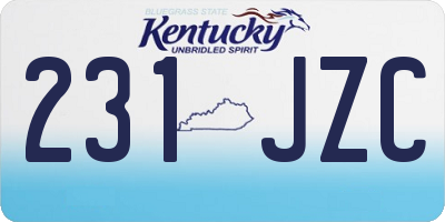 KY license plate 231JZC