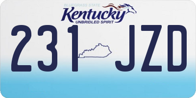 KY license plate 231JZD