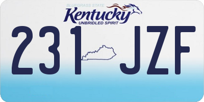 KY license plate 231JZF