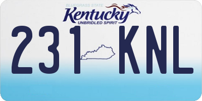 KY license plate 231KNL