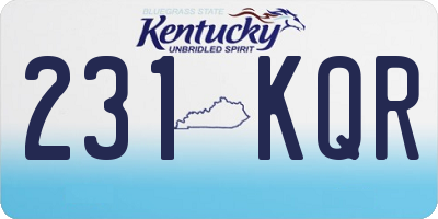 KY license plate 231KQR