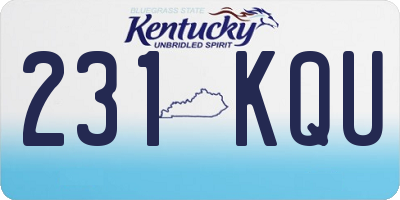 KY license plate 231KQU
