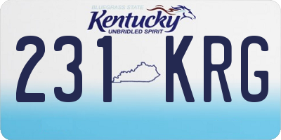 KY license plate 231KRG