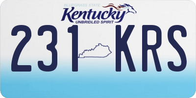 KY license plate 231KRS