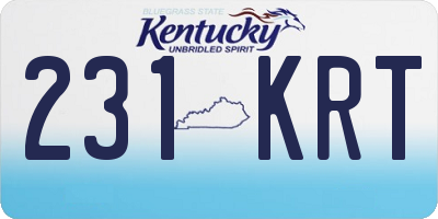 KY license plate 231KRT