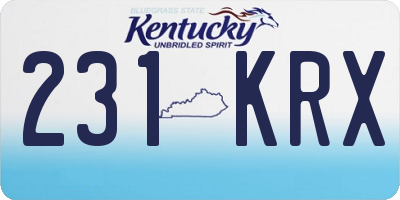 KY license plate 231KRX