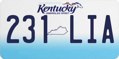 KY license plate 231LIA