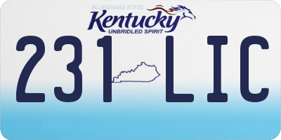 KY license plate 231LIC