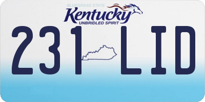 KY license plate 231LID
