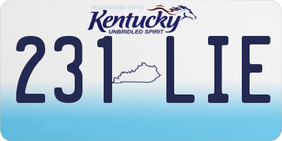 KY license plate 231LIE
