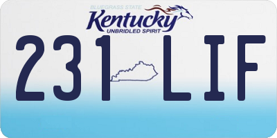 KY license plate 231LIF