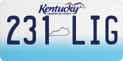 KY license plate 231LIG