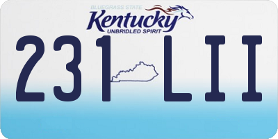 KY license plate 231LII