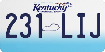 KY license plate 231LIJ