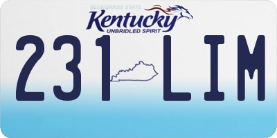KY license plate 231LIM