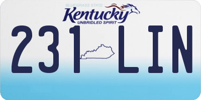 KY license plate 231LIN